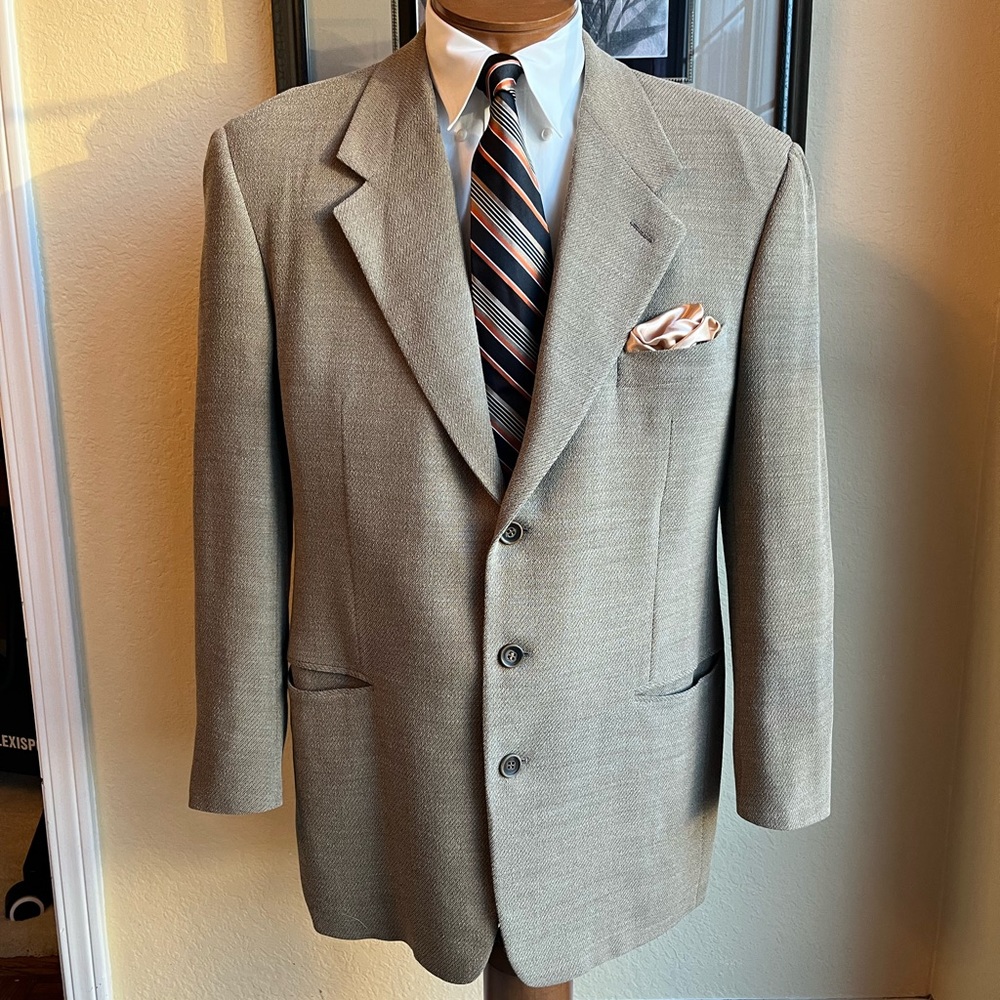 VIVA VINTAGE!  Vestimenta Wool Blend Tan Weave Jacket Size 42R